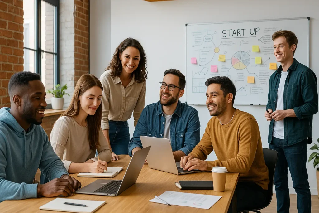 Collaboration dans un bureau moderne